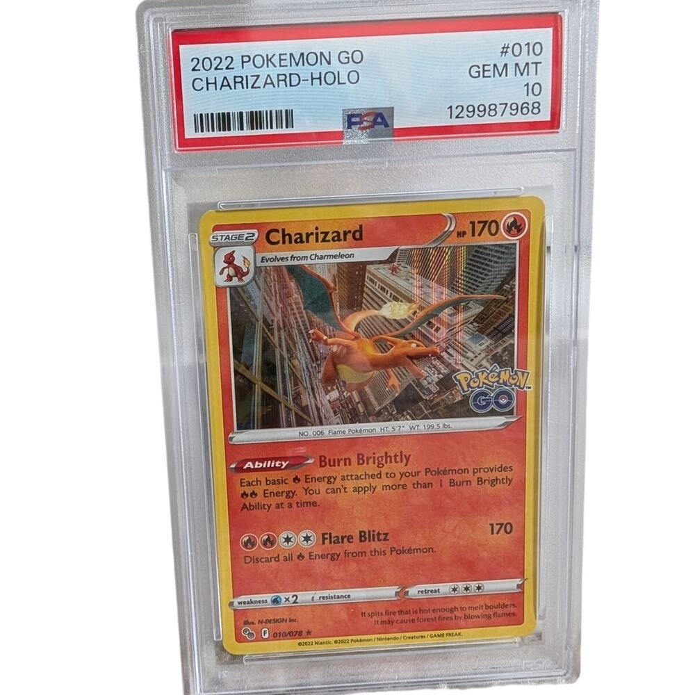 2022 Charizard PSA 10 Pokemon Go TCG 010/078 Holo Rare Stage 2 Gem Mint Low Pop